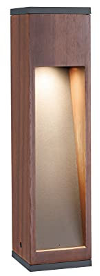 Paulmann 94677 LED Außenleuchte Pollerleuchte Trabia IP44 400mm eckig incl. 1x3,5 Watt Outdoor Holz 3000 K GU10