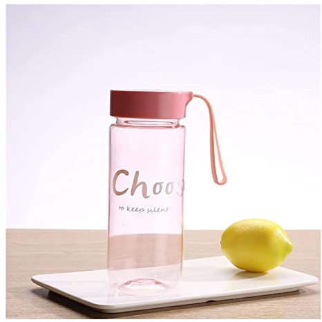 Sportflasche Trinkflasche Kunststoff-Wasserbecher, Bereifter Tragbarer Becher, Niedlicher Sport, Transparenter, Bereifter Raumbecher, Anti-Drop-Mischbecher Wasserflasche Trinkflaschen Wasserflaschen