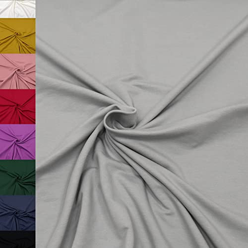 MAGAM-Stoffe Theo French Terry uni Sweat Stoff Oeko-Tex Meterware 50cm (28. Grau)