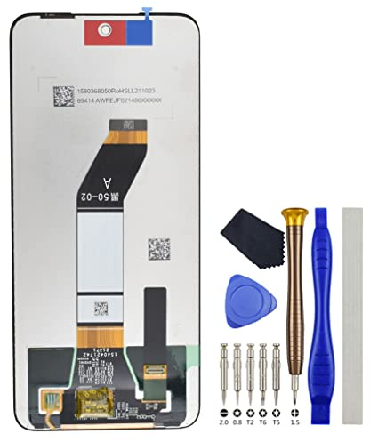 Reemplazo de la Asamblea de la Pantalla Táctil del Digitalizador LCD Completo para Xiaomi Redmi Note 11 4G Redmi 10 Incluye Kit de Herramientas Negro 6.5 Pulgadas
