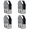 Balustrade Glass Clamp, 4pcs Axis Glass Clamps - Grade 304 Stainless Steel Clamps Adjustable 10-12mm Glass Bracket Flat Back for Steel or Wooden handrail
