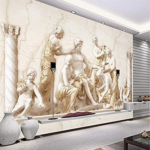 Wallpaper-3D-XLM Custom Wall Paper Roman Relief Classical Art Background Large Mural 3D Wallpaper 3D Wallpaper Paste Living Room The Wall for Bedroom Mural border-250cm×170cm