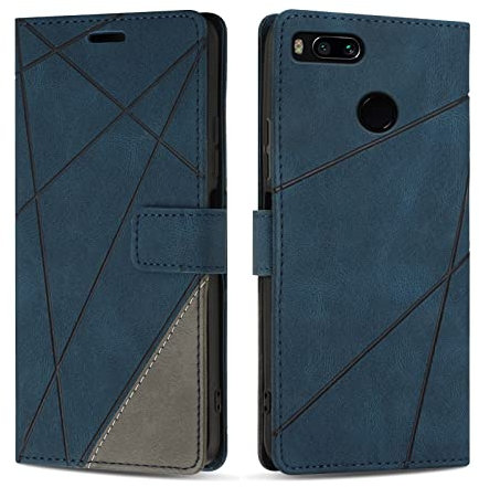 SONWO Coque pour Xiaomi MI A1, Protection Housse Etui en Cuir PU Portefeuille Livre pour Xiaomi MI A1, Emplacements Cartes, Fonction Support, Bleu