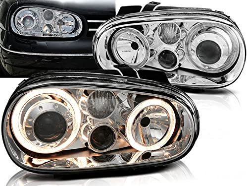 CR-Lights Angel Eyes Scheinwerfer Set für VW Golf 4 Typ 1J Bj. 1998-2003 chrom