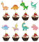 Bahan alamy 32 Stück Dinosaurier Cupcake Topper, Dinosaurier Kuchendekoration, Dino Thema Geburtstagstorte Dekoration für Kinder Geburtstag Baby Shower Party Dekorationen Zubehör