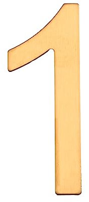 Numéro de boite aux lettres, Chiffre de rue, Maison en Acier Inoxydable Doré - Adhésif Autocollant fort - 76 mm - 1 - Un