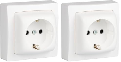 Legrand Oteo – Steckdose Oberflächenmontage (modernes, 3680 W, 230 V) weiß (Packung mit 2)