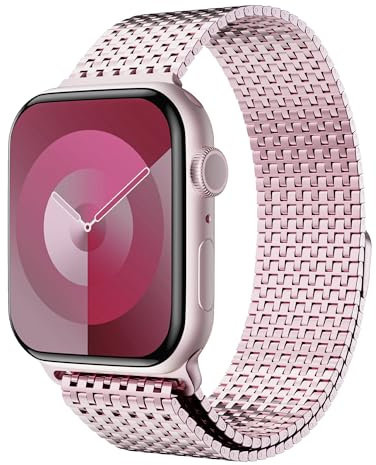 LULULOOK Milanese Armband Kompatibel mit Apple Watch Armband 42mm 41mm 40mm 38mm, Prämie Magnetisch Edelstahl Metall Mesh Armbänd für iWatch Ultra Series 10 9 8 7 6 SE 5 4 3 2 1 Herren Damen