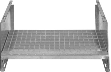 Zusätzliche Verzinkter Stahl Treppenstufe | für Gitterrost-Treppen | Höhenverstellbar & Erweiterbar | Wetterfest, Robust & Modular | für Außen Garten Terrasse | GRATIS Befestigungssatz [60cm breit]