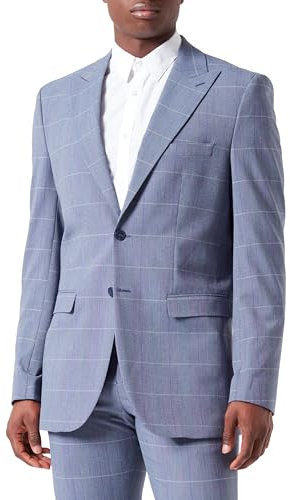 SELETED HOMME Slhslim-Liam Blue Check BLZ Flex Blazer, Bleu Ombre/Carreaux : Bleu, 52