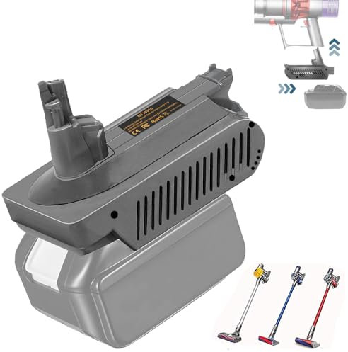 V10 Adapter Ersatz für Dyson Kompatibel mit Makita 18V Lithium Akku passend für Dyson Cyclone V10 Animal V10 Absolute V10 Total Clean SV12 Cordless Stick Staubsauger(Slim,SV10 Nicht Kompatibel )