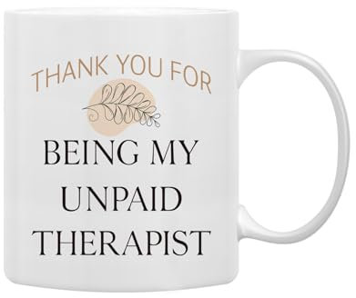 QASHWEY Taza de agradecimiento por ser mi terapeuta sin pago, taza de agradecimiento, taza de amistad de agradecimiento, taza de té, regalos para hermana, mejor amiga, regalos de agradecimiento para