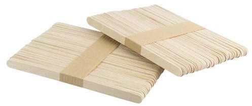 Ideen mit Herz Lot de 100 bâtonnets en bois - Spatules en bois - Spatules en bois - Idéal pour bricoler, cirer, faire de la glace soi-même - 13,8 cm de long - 0,9 cm de large