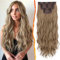 BARSDAR Clip Haare Extensions 5 STÜCKE Lange Wellige Highlights Haarverlängerungen Clip 50CM Dickes Synthetik Haarteile für Frauen Tägliche Party - Karamell Braun & Asch Blond