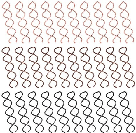 30 Pcs Spiral Hair Pins, Spin Pins for Hair, Alloy Spiral Bobby Pins, Bun Twist Spiral Hair Pins with Non-scratch Rounded Tips for Women (Multicolor, 2.36 Inches)