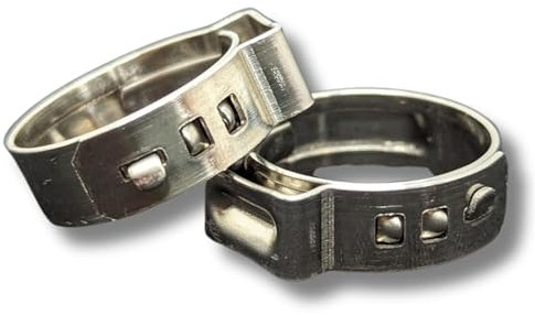 Lumonic I 50x 1-Ohr-Schelle 19,4-22,6mm I V2A Edelstahl I Einohrschelle I Schlauchschelle I für Druckluft, Rohrsysteme, Garten, KFZ