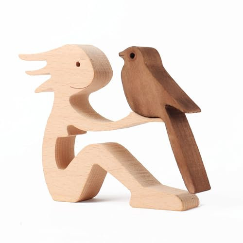 Yunjuhop Hund Skulptur aus Holz, Gedenkgeschenk für den Verlust des Hundes, Haustier-Gedenkgeschenk für Hunde, Hundeliebhaber, Geschenke, Hundefiguren, Holz, Gothic, Heimdekoration (Holz)