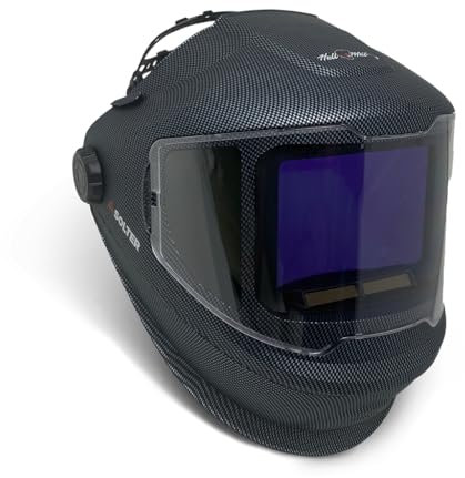Solter - Pantalla Soldadura HELLMET R-30 Flip-Up Visión Panorámica, True Color, Memory System, Regulación Digital LCD, Auto-DIN, Modo Amolado, 5 Sensores de Luz, Comfort Plus, Accesorios Profesionales