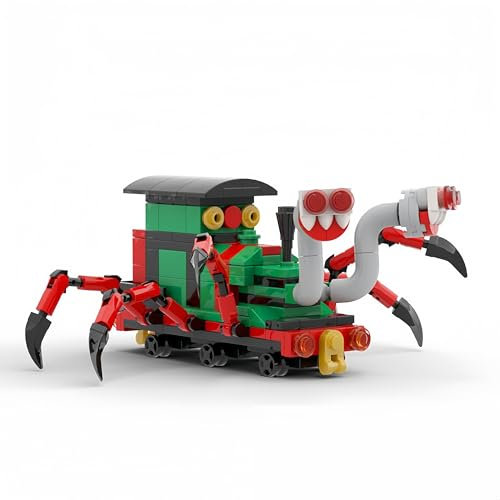 JVAVNE Choo Choo Charles Horror Spinnenzug Bausteine Set 190 Teile, Charles Zug Klemmbausteine Modell Spielzeug, Sammlerstück Verfolgungsjagd Bausatz Spielzeug für Erwachsene Jugendliche