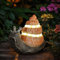 FLOWood Solar Gartenfiguren Schneckentempo Gartendeko für Draußen mit LED Streifen Home Balkon Dekoration, Figur Kawaii Geschenke für Frauen/Mama Deko für Zimmer Terrasse