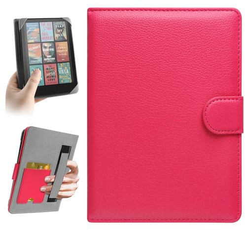 HoYiXi Étui Universel pour 6-6.8'' Pocketbook/Tolino/Sony E-Book Reader 6.8 Kindle Paperwhite/6 Nouveau Kindle 2022 & 2019/Kobo Clara HD/Kobo Clara 2E Coque Housse, Rose