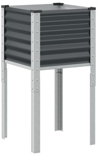vidaXL Pflanzkübel Anthrazit 45x45x88 cm Stahl, Pflanzgefäß, Tomaten Pflanzkübel, Kräuterbeet, Blumenkasten, Pflanzkasten, Garten Pflanzkübel