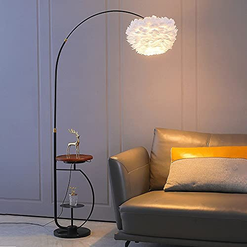 BXGGXBYSW LED Floor Lamp Desk Bedside Table Night Light Lamp with Wireless Charger USB Charging Port Dimmable Office Desk Mobile Phone Holder Adjustable Touch Control Eye-Decorate Remote Control