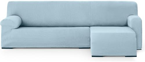 ECOMMERC3 Chaiselong-Sofabezug, kurzes Eckteil rechts, universell und vielseitig, Chaiselongue-Sofabezug, Farbe Himmelblau, einfach anzubringen, für Rückenlehne, Sitz und Armlehnen