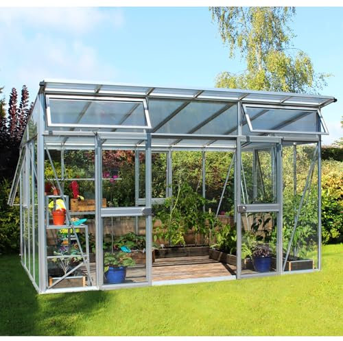 Vitavia Gewächshaus Aphrodite 11500, Aluminium eloxiert, 11,5 m², 10 mm HKP | Wetterfestes & stabiles Treibhaus | Perfekt für Gemüse & Pflanzen | Robust & langlebig