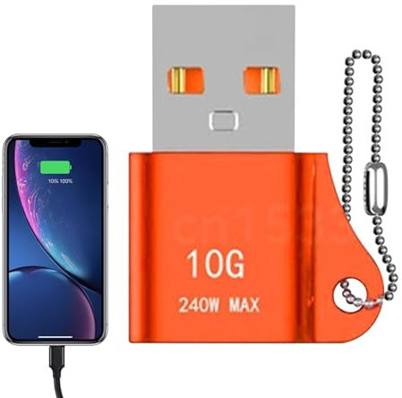 Adaptateur USB-A usb c en d'Aluminium – Convertisseur o.t.g à 10 Gbps avec Charge Rapide PD 240W | Adaptateur Porte-Clés Compatible avec Smartphones, Tablettes, Ordinateurs Portables