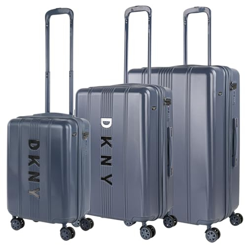 DKNY - Leicht Koffer Set Polycarbonat Reisekoffer Set für Flugreisen - Dauerhaft Hartschalenkoffer Set - Kofferset Hartschale mit TSA Kombinationsschloss, Dämmerung