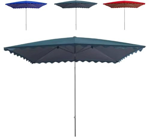 RTVGNSZSJL 3x2m Parasol Rectangulaire Parasol De Jardin pour Patio Piscine Balcon, Grand Parasol De Extérieur avec 6 Baleines, 4x3m Parasol De Marché Réglable en Hauteur(Green,4x2m/13x6.5ft)