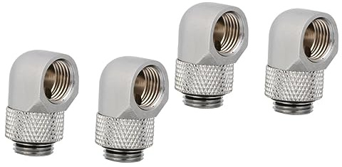 POPETPOP 2 Sätze Winkeladapter Messing Rotationsanschluss Für Pc Wasserkühlungssystem Wasseranschluss Für Pc Kühlung Rohre Sowie Petg Schläuche 2 Stück * 2