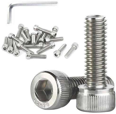 Forbabe 20 tornillos de cabeza cilíndrica M8 x 20 mm, hexágono interior | Juego de tornillos cilíndricos de acero inoxidable (M8 x 20 mm)