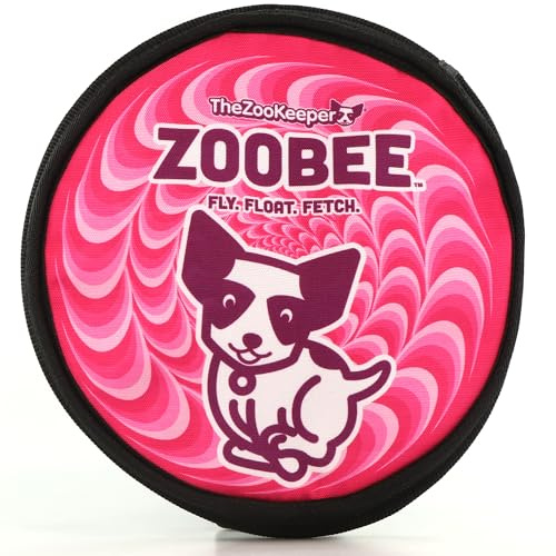 The ZooKeeper ZooBee Flying Disc Dog Toy – Soft & Durable Toss Disc, Pink