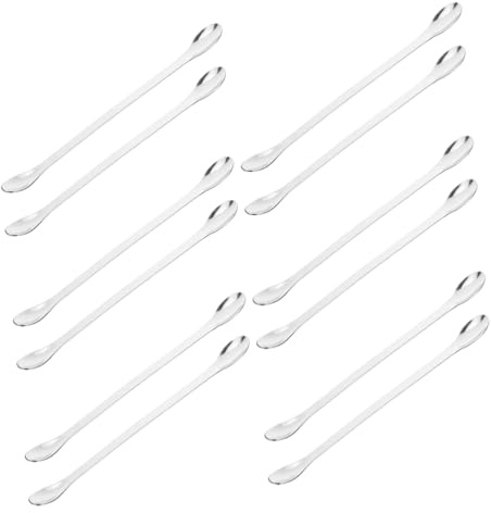 Cabilock 12pcs 22cm Stainless Steel Lab Mixing Spatulas Double-ended Sampling Spoons Metal Laboratory Stirring Tools for Scientific Experiments and Classroom Use