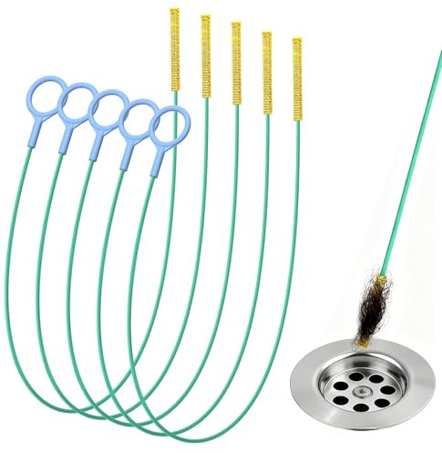 5 Pack 35 Inch Drain Snake Sink Unblocker Tools,Long and Flexible Unbreakable Drain Unblocker Tool,Drain Sticks for Bathroom Sinks, Shower, Kitchen