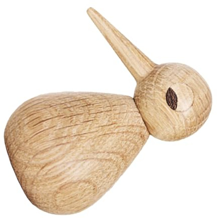 HEATSHAKING Holzvogel Dekofigur Aus Eichenholz Drehbarer Kopf Skandinavische Wohnaccessoire Für Wohnzimmer Hausdekor Regal Tisch Und Kabinett