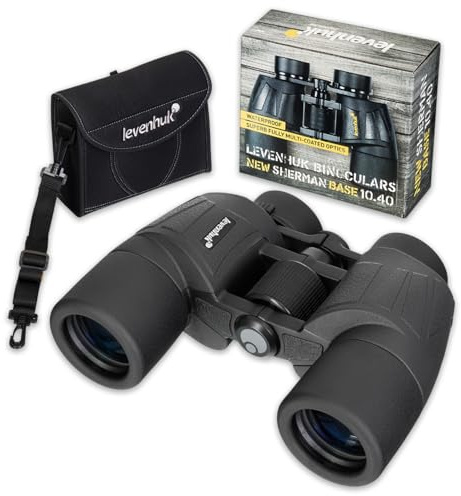 Levenhuk New Sherman Base 10x40 Fernglas für Erwachsene – Kompakt, Leicht | Professionell, Wasserdicht, mit BaK4-Prismen & FMC-Linsen, Ideal für Vogelbeobachtung, Jagd, Wandern & Konzerte