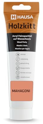 HAUSA Mastic pour bois d'acajou 250 g - Mastic pour bois - Mastic pour bois - Mastic pour réparer les dommages du bois - Prêt à l'emploi - Excellent pouvoir de remplissage - Séchage rapide - Résistant