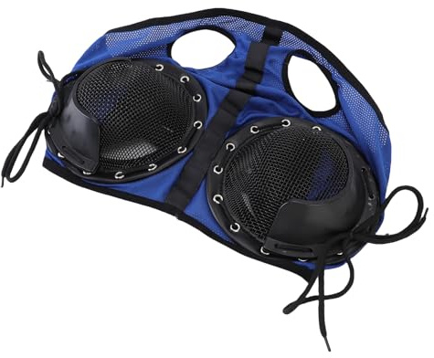 TOPINCN Lunettes de Protection pour Chevaux de Course, Cache-œil en Filet avec Demi-Couverture Amovible, pour la Protection Contre Le Sable et Les Mouches, œillères pour Chevaux, Masque