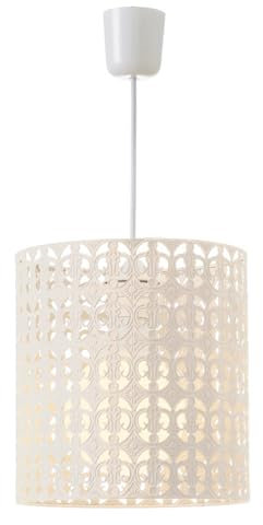 LOLAhome Lámpara de Techo Beige, Lámpara Colgante de Metal, con patalla redonda, Iluminación de Techo Interior con Calados para Comedor, Salón, Dormitorio, Habitación, Cocina, Entrada