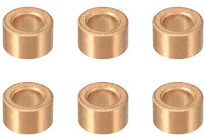sourcing map Lagerhülse 6 mm Bohrung x 10 mm Außendurchmesser x 6 mm lang selbstschmierende Buchsen aus gesinterter Bronze 6 Stück