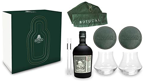 Botucal Geschenkset Reserva Exclusiva Rum 0,70l (40% Vol) mit 2 Botucal Tumbler Gläser + 2x Untersetzer+ 2 x Glashalme !OHNE GOLFHANDTUCH! Ron de Venezuela Set- [Enthält Sulfite]