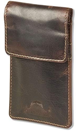 Woodland KEYLESS-GO Funkwellenblocker Auto-Schlüsseltasche Naturbelassenes Rindsleder DUNKELBRAUN Multicolor