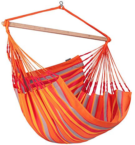 La Siesta® Domingo – Hängematte Komfort für den Winter, Funktionsfaser, kolumbianische Herstellung, große Oberfläche, Stabilisator Bambus, Entspannung im Freien – Tukan, Kingsize