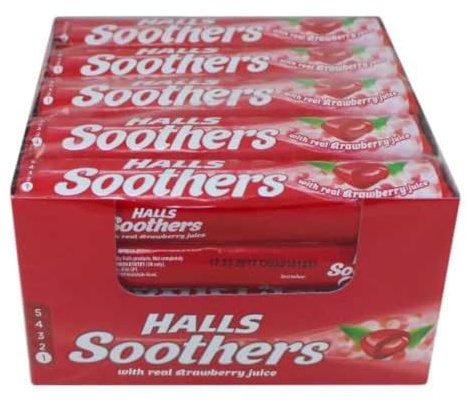 HALLS SOOTHERS (Strawberry) Pack Of 20 (1 pack 45gr)