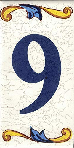 Numero civico esterno. Numeri civici esterni. Numero civico esterno moderno. Numero civico esterno ceramica. Nomi, indirizzi e segnaletica. Design “Craquelé (Numero Nove 9)