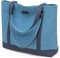 Barsine Grand sac fourre-tout pour femme de 40 cm, sac d'ordinateur portable en toile légère, mallette de travail professionnelle, bleu, Large