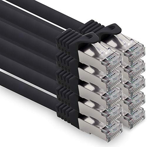 3,0m - schwarz - 10 Stück CAT.7 Computer Ethernet Kabel Netzwerkkabel (Rohkabel) Patchkabel S-FTP LSZH PIMF 10GB s RJ45 Stecker Cat6a